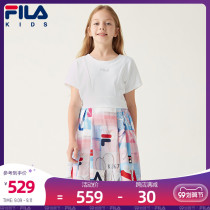 FILA FILA Phila childrens dress for girls 2021 autumn new girl pleated skirt in childrens short sleeve skirt tide