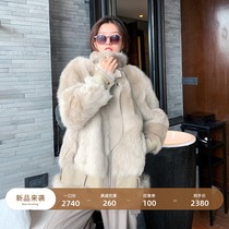 Flower outside 2021 new imported Tuscan fur fur coat women long young locomotive clothing winter