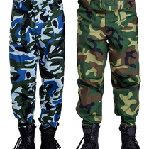 Outdoor camouflage pants mens tooling straight tube loose trousers student military training trousers repair ground wear-resistant pants labor protection pants
