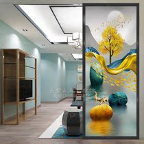 Art glass partition Living room Bedroom small apartment Wash room Frosted translucent entry entrance Modern light luxury screen