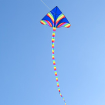 Rainbow long tail kite with line wheel Weifang small cartoon triangle large adult breeze easy flying childrens new