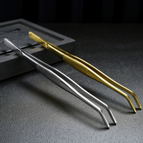 Old Wangge stainless steel metal tea tweezers gold silver padded household teacup clip tea ceremony spare parts tea clip