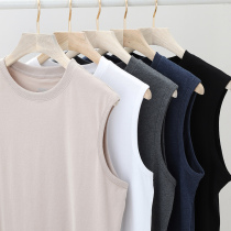 American heavy waistcoat vest men wear tide summer Xinjiang cotton solid color fitness loose sports sleeveless t-shirt men