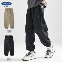 Dukeen American style heavy beam feet casual pants male spring and summer tide high street sports pants retro pants
