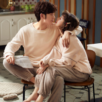Couple pajamas autumn and winter coral velvet lady padded velvet flannel spring and autumn mens home clothing set Winter