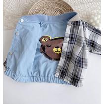 Baby two-sided coat spring and autumn male children plaid jacket one-year-old female child foreign language Korean spring coat tide