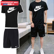 Nike Nike Short Sleeve Shorts Mens Clothing Fitness Clothing Sport Casual Suit 50% Pants Large Logot-shirt Training Suit