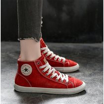Hong Kong new spring and autumn high-top shoes female retro leather trendy shoes frosted cowhide sports leisure flat shoes
