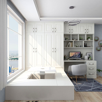 Bay window Tatami bed cabinet One-piece small apartment Multi-functional high box storage bed with lifting platform combination Simple and modern