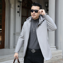 New mens business casual to overcome short fox fur liner removable hooded fur jacket slim