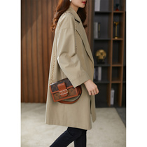 Original collar trench coat female 2021 Autumn New Coat long small man Korean loose casual coat