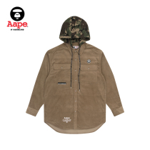 Aape Men Autumn Winter Apes Emblem Letter Embroidery Camouflage Hooded Splice Blouse 8362XAF