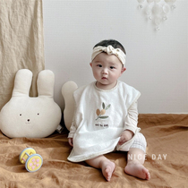 Korean ins baby eating bib waterproof bib cartoon multi-purpose towel bear saliva towel cotton bib