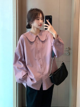 Spring Fashion Pregnancy Maternity Dress Sweet temperament doll collar Korean version Gentle Craze Mothers Out of Suckling Retro Shirts