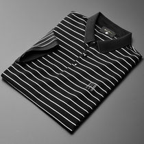 Exquisite atmosphere long-sleeved cotton summer new short-sleeved T-shirt light luxury striped POLO shirt mens Paul shirt tide