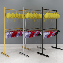 Lingerie store small shelf table bra display rack floor panties underwear Middle Island clothing store hanging shorts shelf