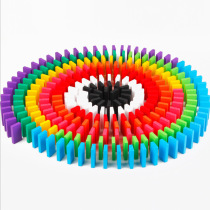 Wooden color dominoes 100 pieces of childrens early education puzzle organization Competition building blocks toys parent-child interaction