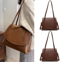 Autumn and winter 2021 New Tide shoulder soft leather bag bag womens bag large capacity crossbody senior sense tote bag commuter minority