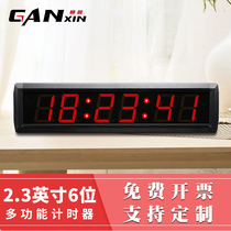 Ganxin 2 3 inch 6 bit electronic clock indoor LED time reverse timer speech meeting competition timer