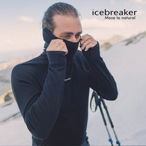 icebreaker 100% merino wool men 300 long sleeve turtleneck top ski thermal underwear