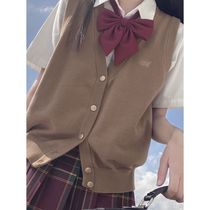 (Tokyo year old) original JK Japanese cute brown sweater vest loose lazy style top