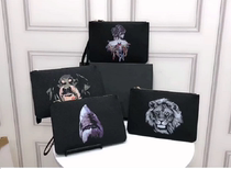 Mens handbag clutch bag 2018 new trendy men envelope Korean fashion clutch bag dog head Bag Mens bag
