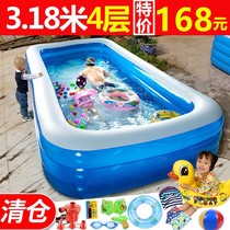 Baby thermostatic swimming bucket oversized children inflatable swimming pool home outdoor adult child thickened indoor bucket home