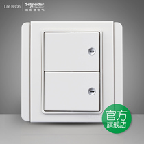 Schneider switch socket E3000 Metropolis series White double Open single control switch with LED light
