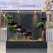 Water curtain wall rockery flowing water fountain hotel land-based landscape building living room decoration screen partition indoor courtyard