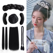 Wig Ancient style Hanfu hair bag Womens costume wig Hair one-piece pad hair Croissant shape headdress bun