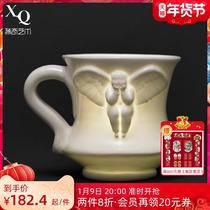 Rare art Ayoune bone china cup Sanmao commemorative men and women angel relief Cup exquisite gift