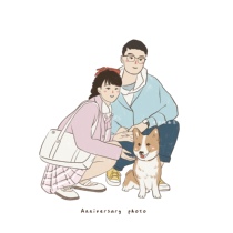 Japanese crayon cartoon manga custom DIY stick figure hand-painted couple family portrait illustration wedding invitation gift