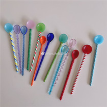 FunLife Life Hall homemade ins wind color candy coffee juice mixing stick Dessert spoon blogger the same