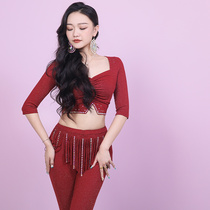 Gorgeous solo show 2021 Autumn New with diamond tassel Bell pants set belly dance practice clothes sexy
