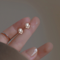 S925 silver pearl earrings womens summer light luxury high-end sense 2023 new explosive style earrings niche design temperament earrings