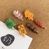 6 sets of barbecue skewers simulation creative pushpins restaurant customer wall decoration color photo wall felt