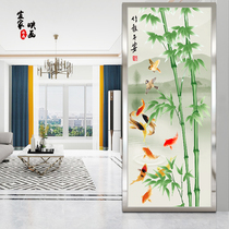 Art glass screen 3d painted decorative partition porch entrance to the home frosted double-sided transparent tempered glass background wall