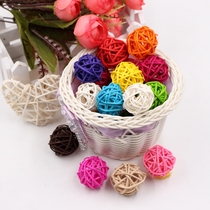 3cm12 color hand-made round rattan ball DIY handmade wreath material props shooting home ornaments accessories