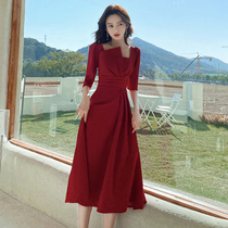Toast Bride 2021 New autumn and winter red engagement dress usually can be worn back dress small man