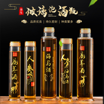 Glass wine bottle Ginseng seahorse cordyceps health wine can be customized 2 kg 3 kg 5 kg household fruit wine bottle