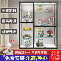 Model hand display cabinet glass transparent dustproof up to cabinet Lego toys gift display cabinet collection ornaments
