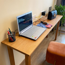 Narrow desk 40 wide small apartment long window table cherry wood writing desk computer desk solid wood wall long desk