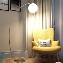 Floor lamp living room Golden fishing lamp simple modern study Nordic personality creative sofa bedroom decorative floor lamp