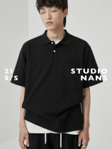(NANS) Laminated POCKET ribbed heavy cotton waffle profile POLO POCKET POLO