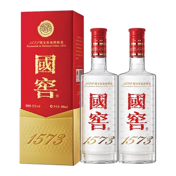 中国酒 国窖1573 濃香型白酒 375ml 52度 グラス付き 国窖1573 经典装52° 浓香型白酒500ml - 藁城东胜酒业