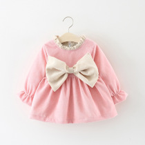 1-2 Weeks 3-year-old girl 5 autumn and winter 6 to 7-8 months baby 9 plus velvet princess wear cover dress