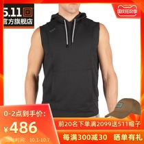 5 11 Sports Hooded T-shirt 511 Sleeveless Hooded Sports Training T-shirt Basketball Vest Sleeveless Sweats 82116