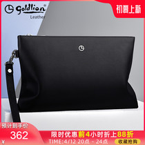 Ginley Comes Envelope Bag Mens Fashion Bull Leather Business Hand Grip Bag Handbag Large Capacity Man Bag Tide Genuine Leather Handbag