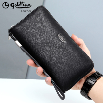 Gold Lillai Mens Long Wallet 2021 New Leather Handbag Luxury Brand Wallet Dad Famous Hand Bag