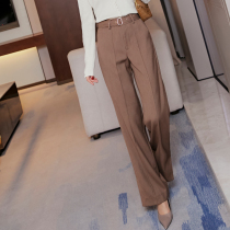  Both elegant and stylish 2021 new temperament commuter trousers womens high waist thin all-match straight casual pants